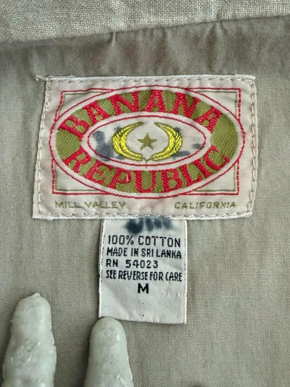 Vintage 80s Banana Republic Khaki Hooded Bush Vest Utility Gorpcore ~ Size M